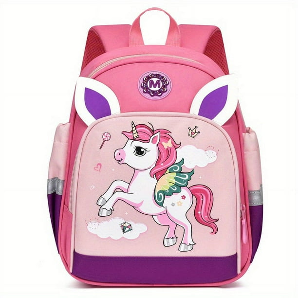 Children's Cartoon Schoolbags Lightweight Cute Excavator Unicorn Backpack For Kindergarten Boys Girls