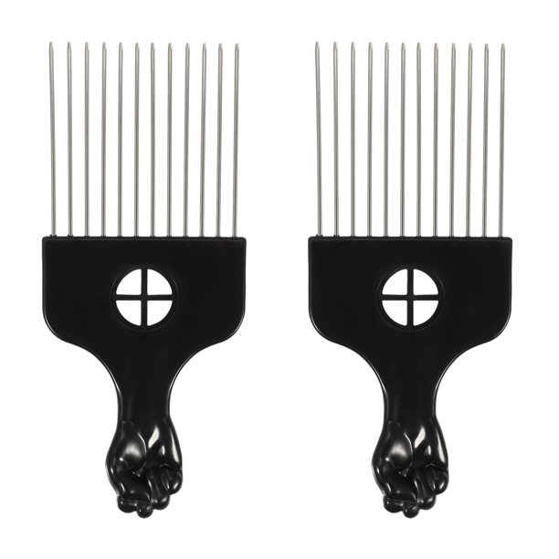 Unique Bargains 2 piezas Peine de Metal para Cabello Peine Africano para Cabello Afro Peine para Mujeres y Hombres 6.61"x2.83"