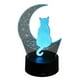 thumbnail image 1 of Lampara Ilusion 3d Gato En La Luna De 7 Colores Base Touch, 1 of 7