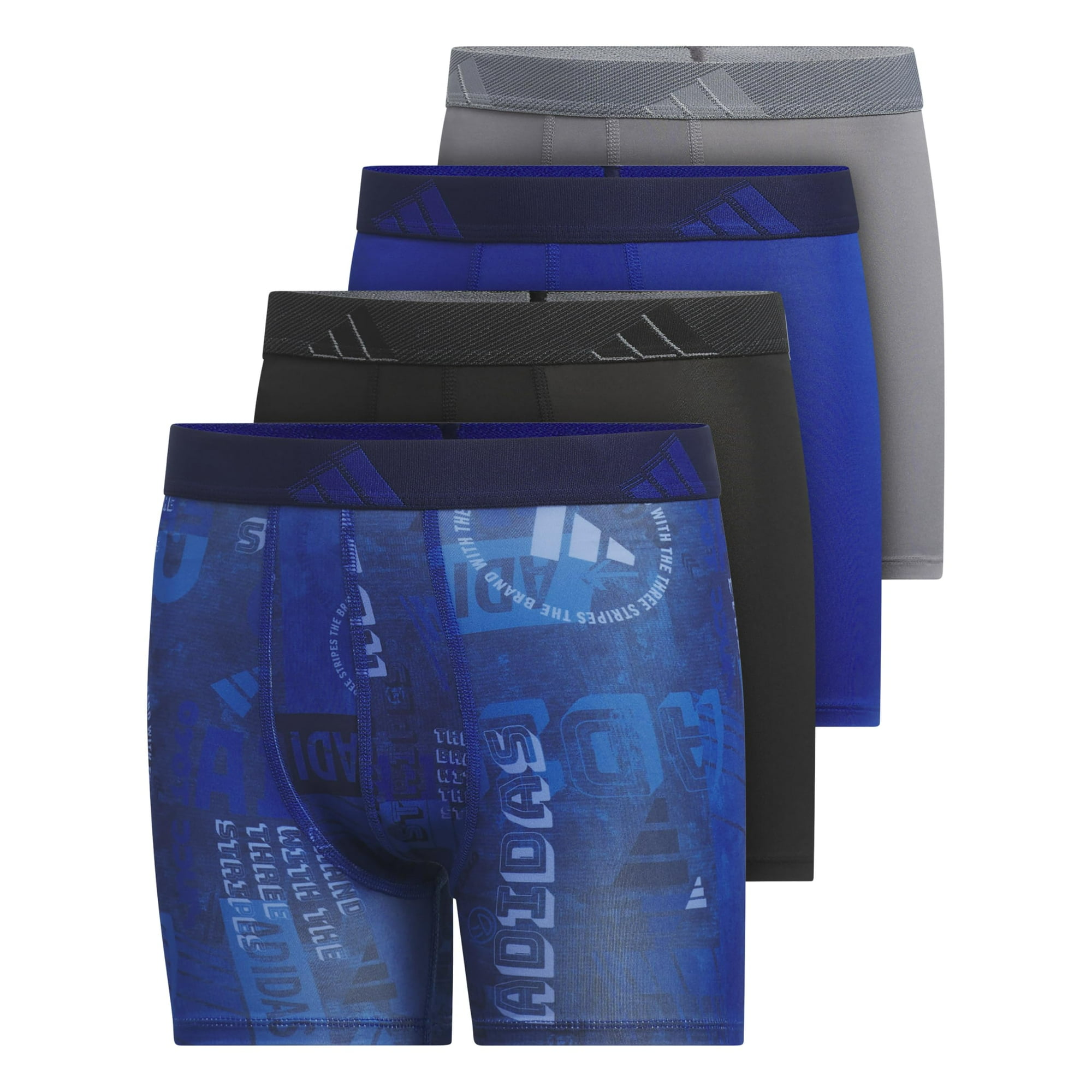 Calzoncillos Tipo Bóxer Adidas Con Estampado De Microfibra Para Niños Y Jóvenes, Paquete De 4 Unidades