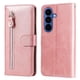 thumbnail image 2 of Funda tipo cartera para Samsung Galaxy S26 Plus con bolsillo con cremallera y ranuras para tarjetas – Función de soporte Rosa, 2 of 5