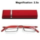 thumbnail image 1 of Gafas transparentes de media montura para leer, para hombres y mujeres, ligeras, para ordenador, con caja de espejo portátil., 1 of 8