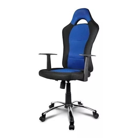 Creaprint - Silla Gamer Drakon Xtech Negro-Azul Respaldo Alto Deportivo