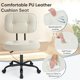 thumbnail image 4 of Silla DUMOS Ergonómica Sin Brazos de Cuero PU Beige con Ruedas, 4 of 9