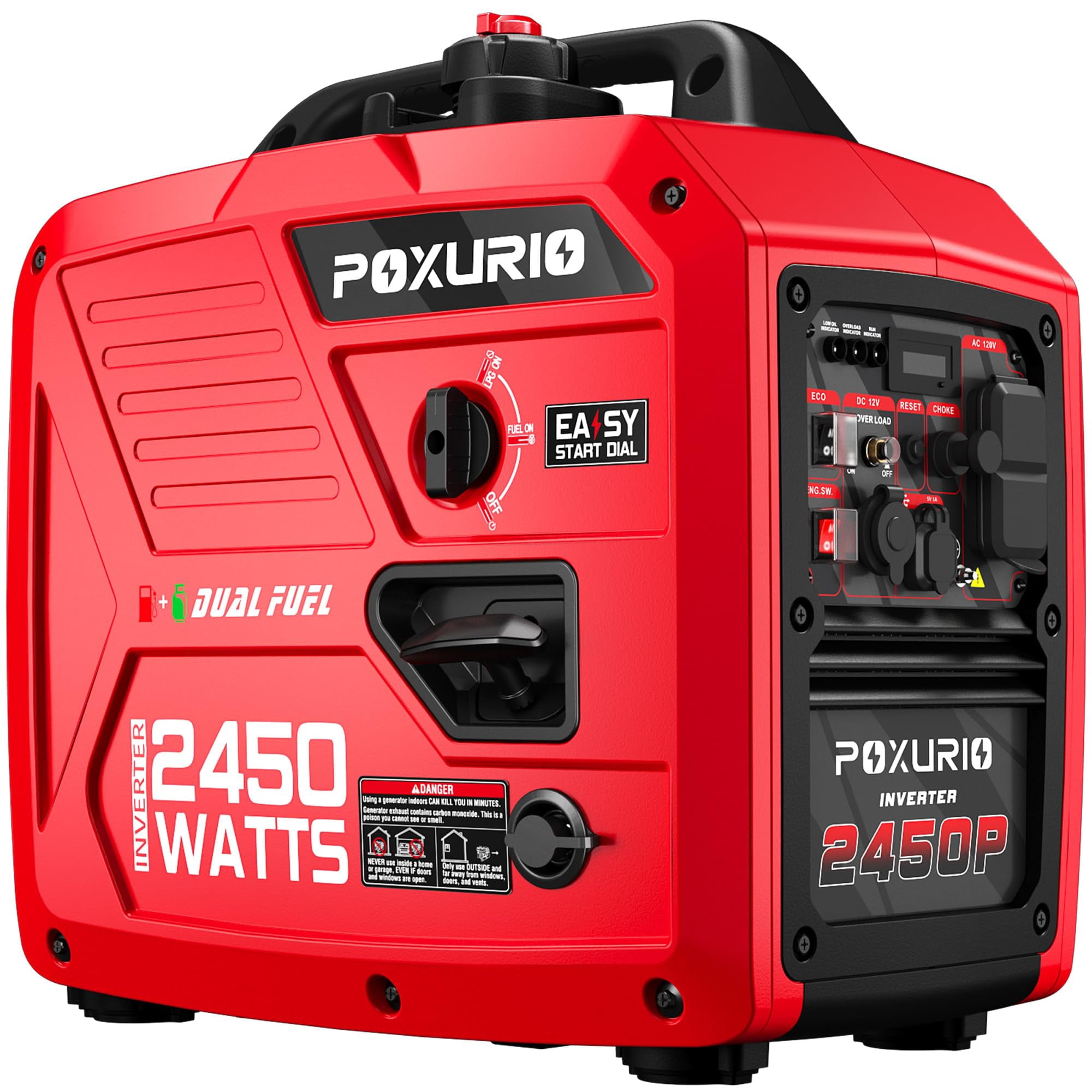 Generador Inversor Poxurio 2450w Dual Fuel 6l 8.3h 120v
