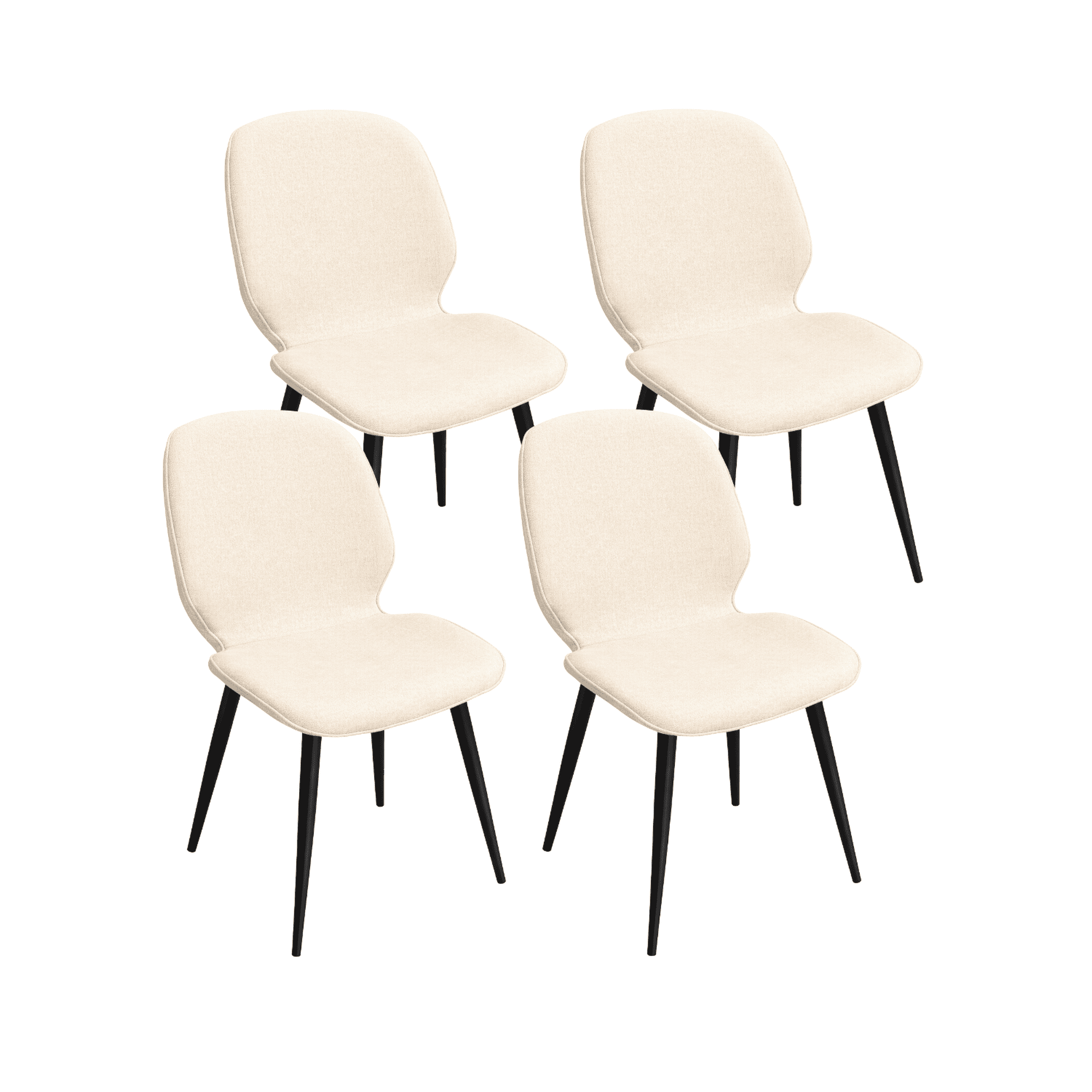 Habita2 Chile - Pack 4 Sillas De Comedor Con Tapiz Lino Gabriel Beige