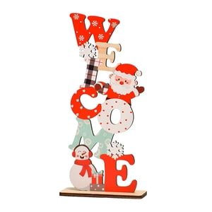 Magideal - Decoración De Mesa Navideña, Centro De Mesa De Navidad, Juguetes Decorativos De Bricolaje, Letrero De Letras De Madera Para Vacaciones, Decoración, Bienvenido