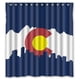 thumbnail image 1 of Cortina de ducha con la bandera del estado de Colorado, juego de cortina de baño con ganchos, tamaño 66 x 72 pulgadas, 1 of 3