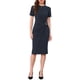 thumbnail image 1 of INSPIRA CHIC Vestidos de Trabajo para Mujeres Cuello Redondo Manga Corta Oficina de Negocios Vestido Envolvente 2026 S Azul Real, 1 of 6