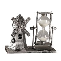 Magideal - Reloj De Arena Con Luz, Figurita Con Temporizador, Escultura Creativa, Adornos De Reloj De Arena Para Mesa, Cafetería, Decoración, Regalo De Cumpleaño , Argén