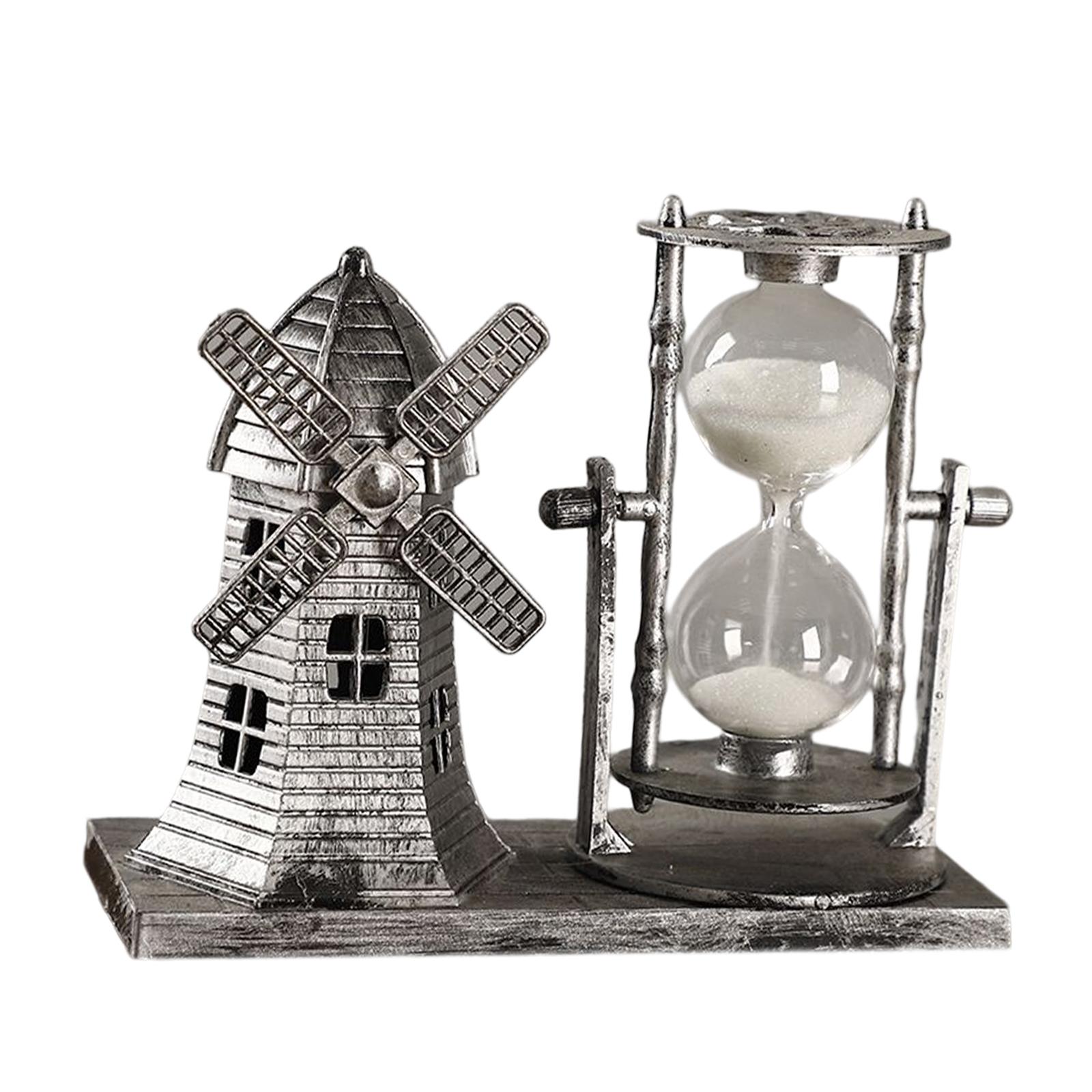 Magideal - Reloj De Arena Con Luz, Figurita Con Temporizador, Escultura Creativa, Adornos De Reloj De Arena Para Mesa, Cafetería, Decoración, Regalo De Cumpleaño , Argén