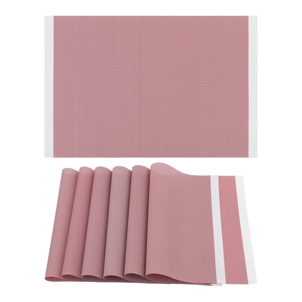 REGALWOVEN Manteles Individuales Juego de 6 Manteles para Decoración de Mesa de Comedor de Cocina Lavables Resistentes al Calor Manteles Limpiables Rosa 18*12in