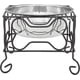 thumbnail image 1 of Soporte de hierro forjado con cuenco individual de acero inoxidable YML, 1 of 5