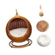 thumbnail image 5 of Cama hamaca semicerrada para mascotas, casa para mascotas, escondite transpirable, accesorios para mascotas, sofá tejido cómodo y práctico para gatos, marrón con estera fresca, 5 of 5