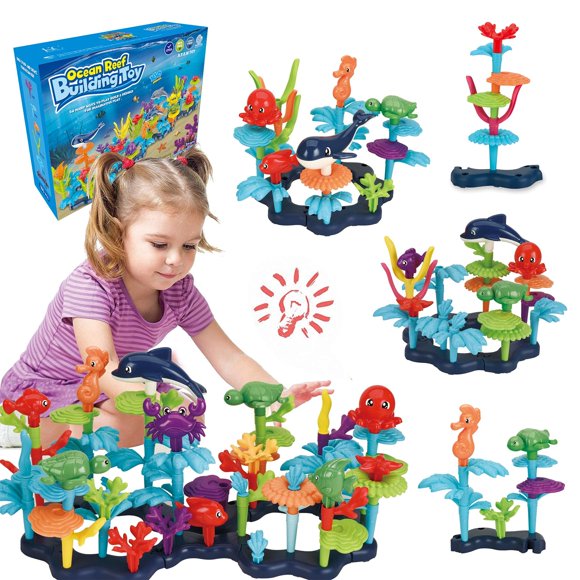 Juego de juguetes de construcción KC Republic Ocean Reef 125 piezas para niños de 3 a 7 años