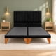 thumbnail image 2 of Cama Europea 2 Plazas sin Colchón con Base y Respaldo Lineal en Felpa Negra 150x190 cm, 2 of 5