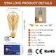 thumbnail image 2 of Bombilla LED MYEARAYS 4W ST-64 2700K regulable E26 dorada, 2 of 7
