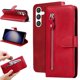 thumbnail image 3 of Funda tipo cartera para Samsung Galaxy S23 FE con bolsillo con cremallera y ranuras para tarjetas – Función de soporte Rojo, 3 of 6
