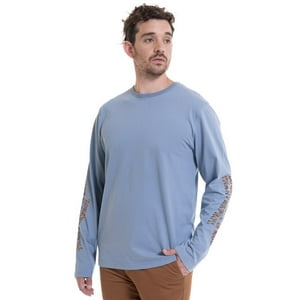 Truval - Polera Mangas Estampadas Celeste