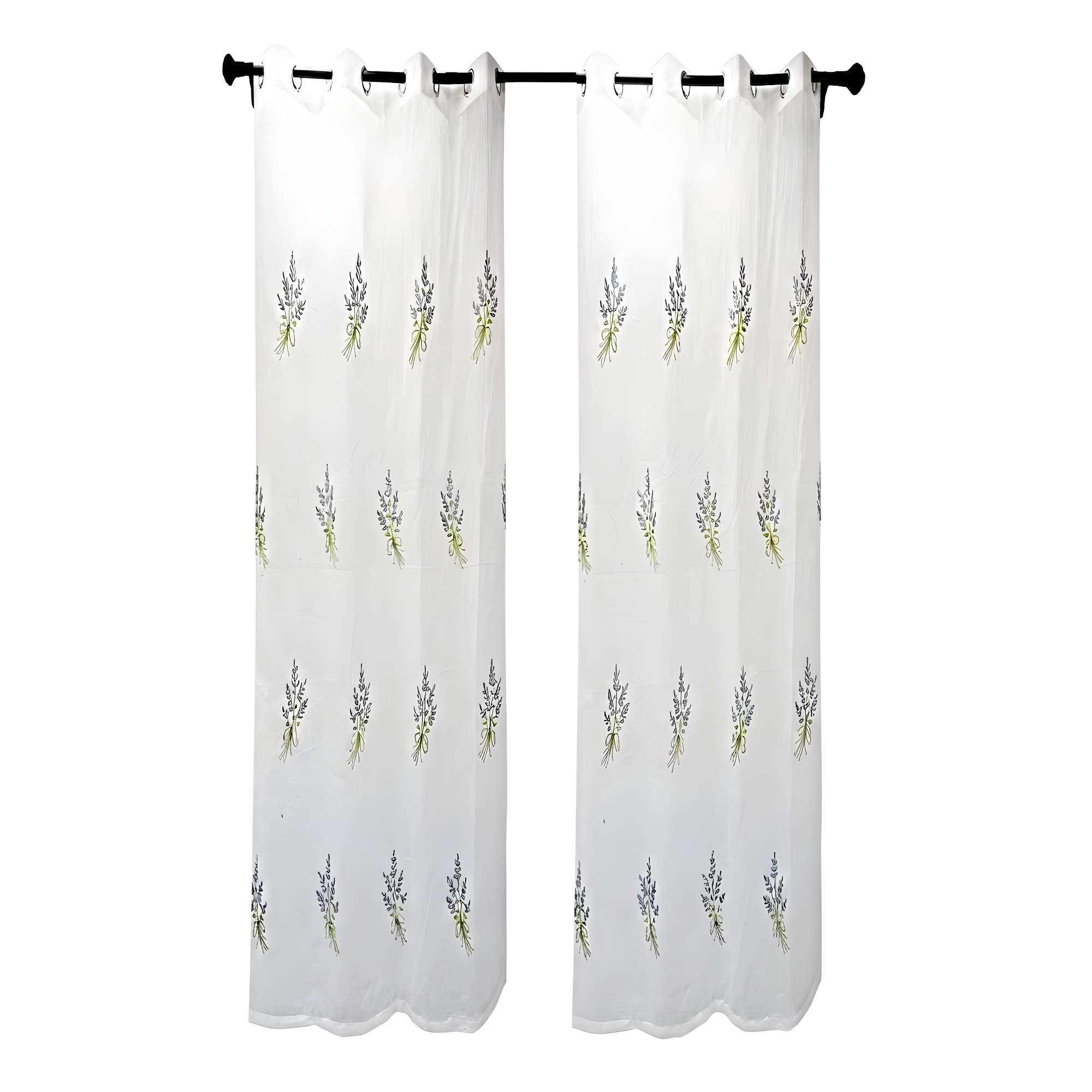 Genérico - Pack De 2 Cortinas Tipo Visillo Con Bordado De Alta Definición 08