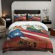 thumbnail image 1 of 3pcs Puerto Rican Flag Pattern Three-Piece Set Soft And Comfortable bedding Suitable for All Seasons, 1 of 5