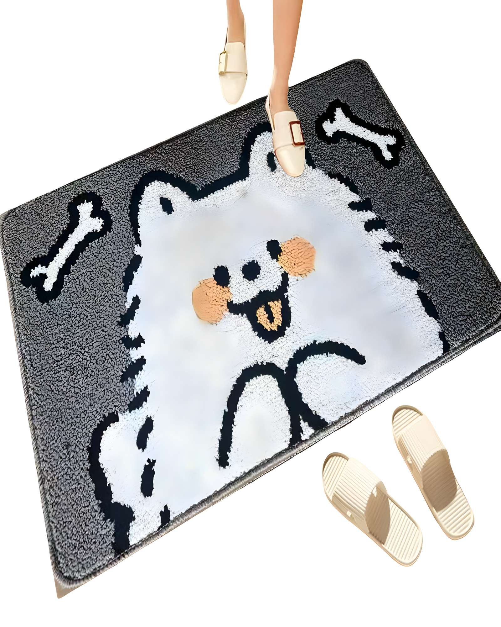 Genérico - Alfombra Decorativa De Perro Gris