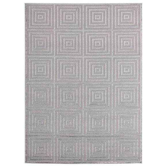 Alfombra decorativa United Weavers Cascades Tehama plateada geométrica