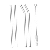 Magideal - 4 Uds Pajitas De Vidrio Pajitas De Batido De Vidrio Pajitas De Vidrio Transparente Pajitas De Vaso Reutilizables Para El Hogar Regalo De Niñas Té De B Estilo A