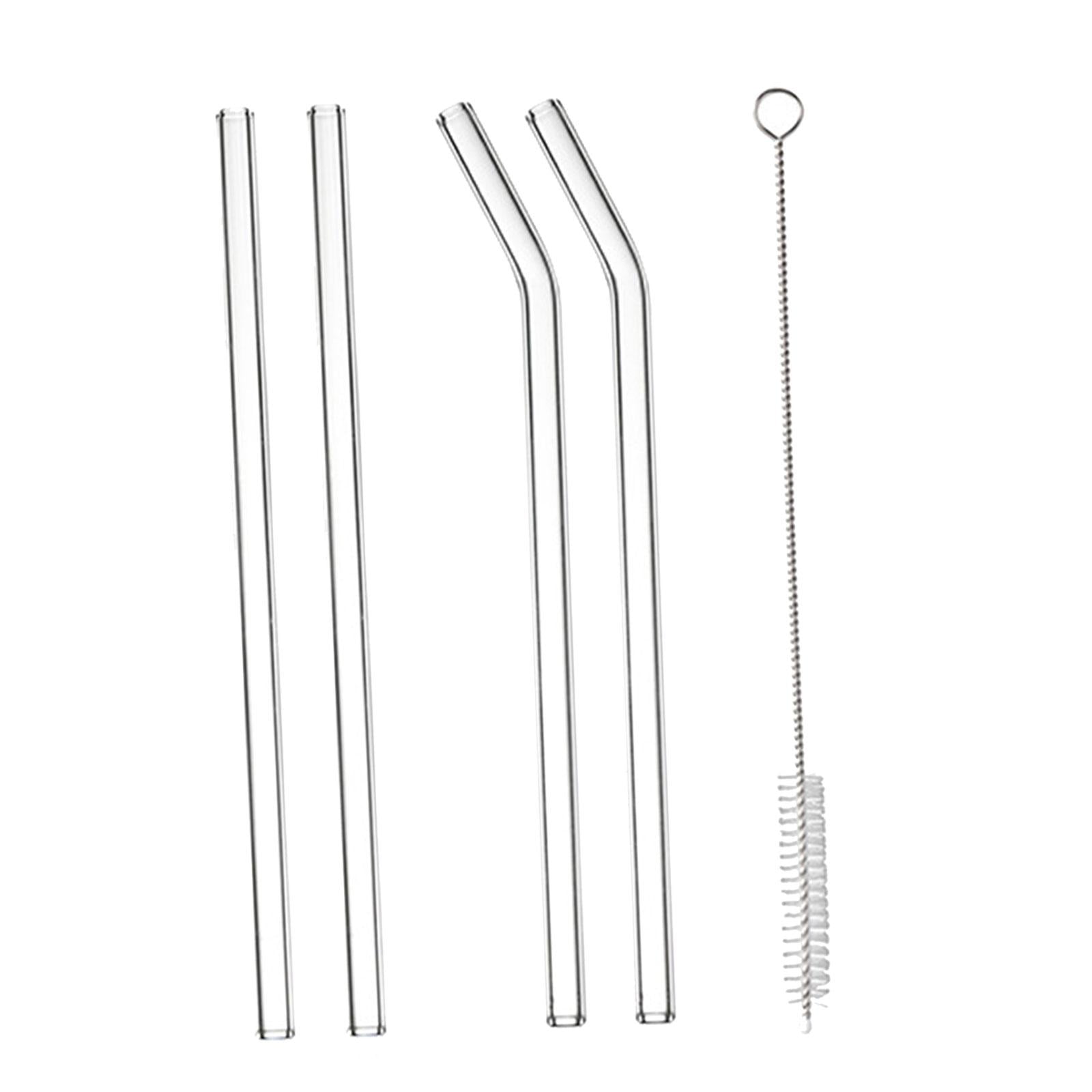 Magideal - 4 Uds Pajitas De Vidrio Pajitas De Batido De Vidrio Pajitas De Vidrio Transparente Pajitas De Vaso Reutilizables Para El Hogar Regalo De Niñas Té De B Estilo A