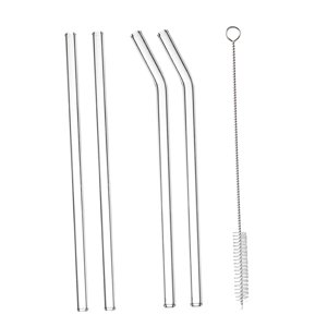Magideal - 4 Uds Pajitas De Vidrio Pajitas De Batido De Vidrio Pajitas De Vidrio Transparente Pajitas De Vaso Reutilizables Para El Hogar Regalo De Niñas Té De B Estilo A