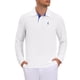 thumbnail image 5 of INSPIRE CHIC Camisa Polo de Hombre con Patrón Piqué de Manga Larga en Contraste de Color para Golf L Blanco, 5 of 6