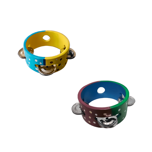 Pandero 5 Pulgadas De Colores Diseño Infantil De Madera -PA-H4E4