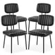 thumbnail image 1 of Juego de 4 sillas de comedor Sweetcrispy tapizadas en piel sintética negra, 1 of 7