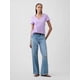 thumbnail image 2 of Camiseta GAP con cuello en V favorita para mujer, color ciruela, talla XS, 2 of 4