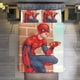 thumbnail image 1 of Spiderman Eats Pizza Comforter Set for Kids Boys Teen Men Tween 3D Lightweight Microfiber Bedding Sets, 1 of 4