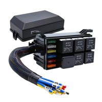 Magideal - Caja De Relés De Fusibles, Bloque De Fusibles Y Caja De Relés, Reemplaza, Bloque De Relés De 6 Ranuras, Caja De Relés Precableada, Portafusibles , 12V 12V 4 Pines