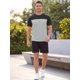 thumbnail image 2 of INSPIRE CHIC Camiseta de Hombre Raglán de Manga Corta para Verano, Camisetas de Gimnasio S Gris Claro, 2 of 5