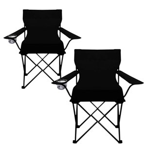 Genérico - Pack X2 Silla Plegable Camping Silla Playa Con Portavasos