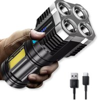 Line - Linterna Led Usb Recargable Alto Alcance 330 Mts 4 Focos