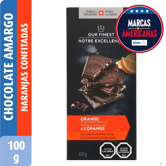 Chocolate Amargo con Piezas de Naranja Confitada, 100 g