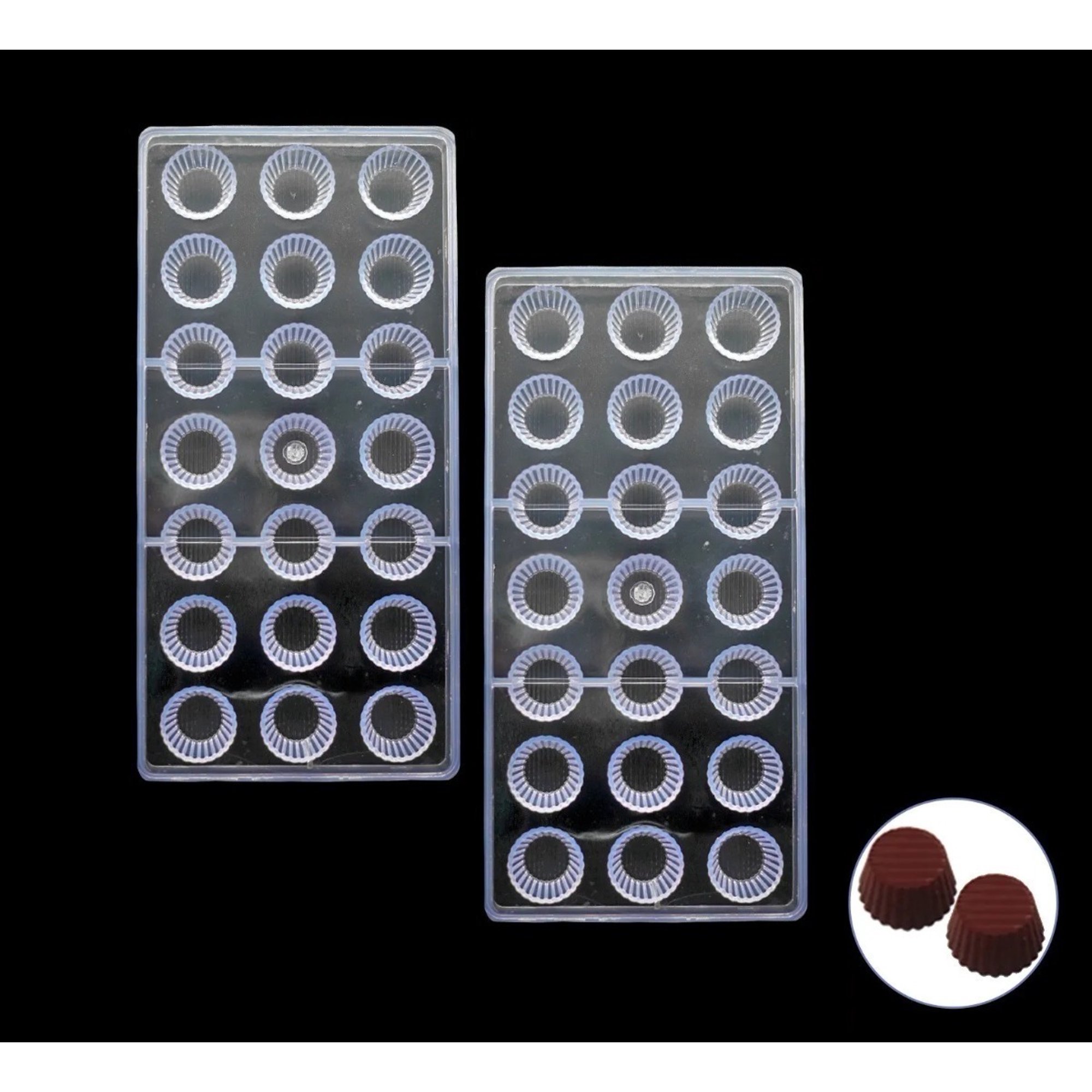 Genérico - Pack X2 Moldes Chocolate Moldes De Policarbonato Circular