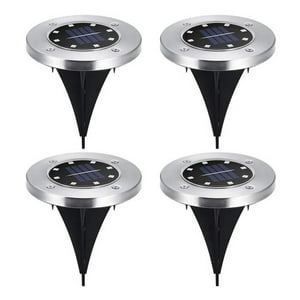 Concepts Life - Set 4 Focos Led Carga Solar Para Jardín Con Estaca