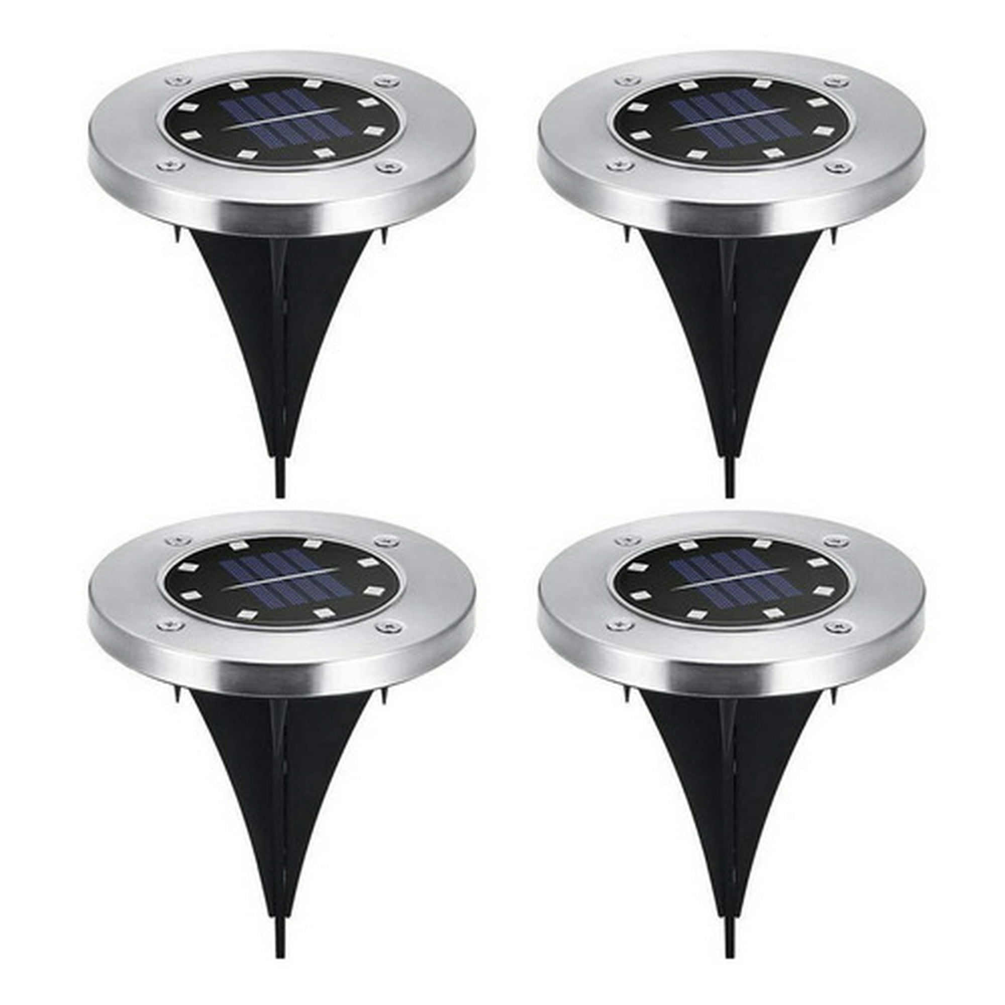 Concepts Life - Set 4 Focos Led Carga Solar Para Jardín Con Estaca