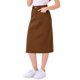 thumbnail image 4 of INSPIRE CHIC Falda Midi de Mezclilla de Cintura Alta para Mujer Falda de Jean Elástica con Abertura Trasera y Bolsillos Marrón M, 4 of 6