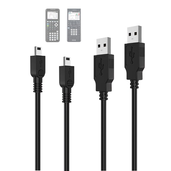 Cargador para calculadora WONKEGONKE - Pack de 2 cables USB