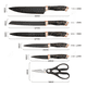 thumbnail image 2 of Set 7 Cuchillos de Cocina Marble Lux Negro Dorado, 2 of 4