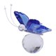 thumbnail image 3 of mariposa voladora de cristal con adorno de cristal tallado en forma de bola azul, 3 of 5