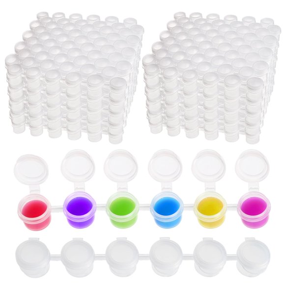 Tarros de pintura ZEAYEA 600 unidades 2 ml de plástico con tapas