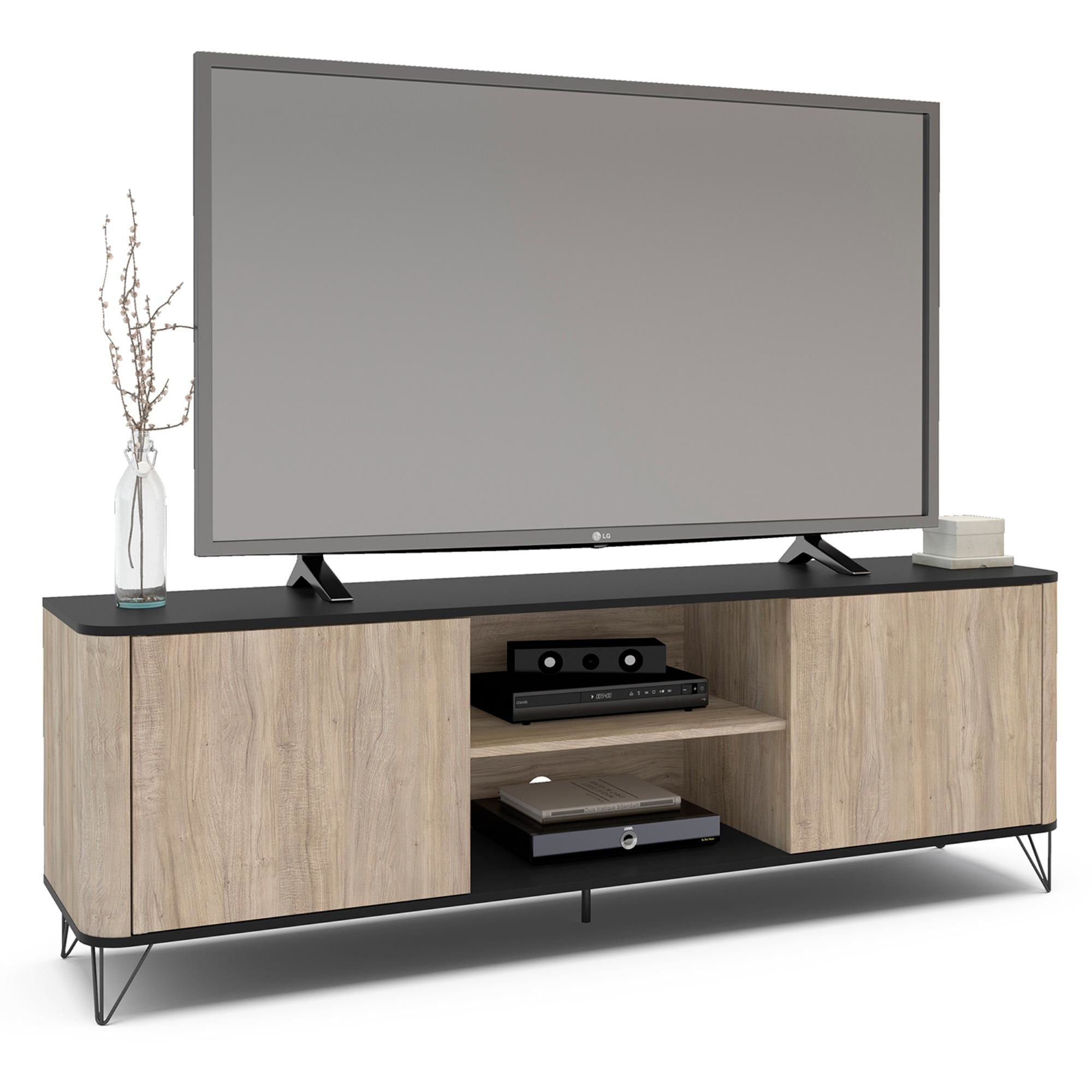 Cafe Rack Design Rack 75 Cartagen 2 Puertas Café - Negro | Lider