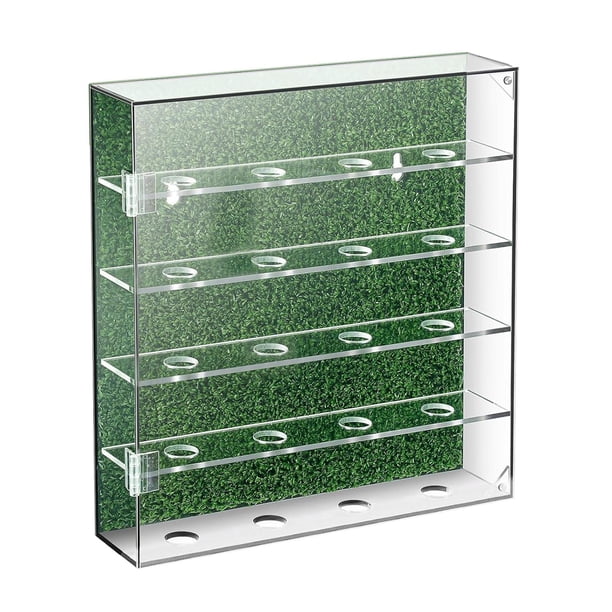 Vitrina para pelotas de golf, soporte de pared, soporte para gabinete, acrílico transparente decorativo, regalo de golfista para montaje en pared en c